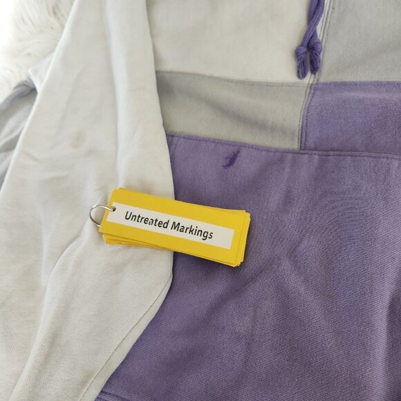 Y2K Champion Uo Exclusive Men's Large Purple Colorblock Hoodie Sweatshirt - Picture 9 of 16